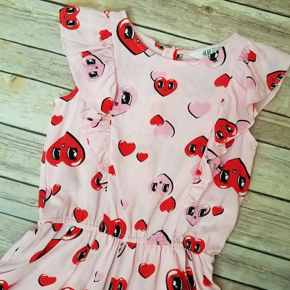 H & M Girls Romper with Hearts - Picture 4 of 5